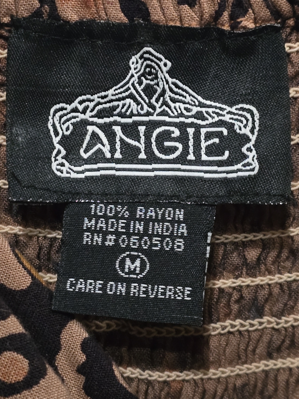 Angie Brown Cami Maxi Dress Black Paisley, Scrolling Floral Borders M - Picture 4 of 7